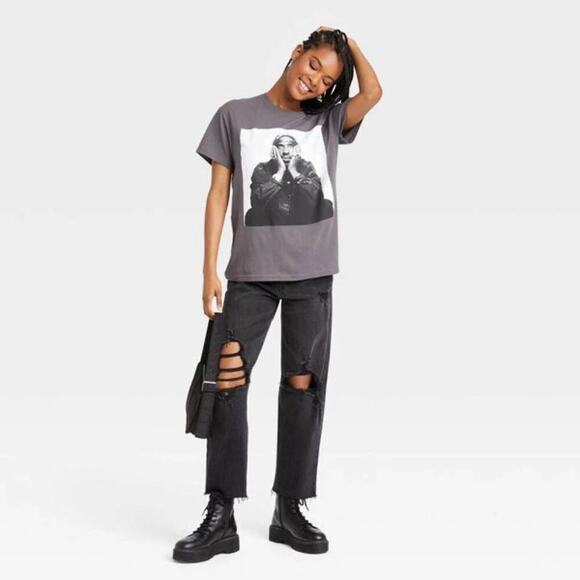 Women's Tupac Short Sleeve Graphic T-Shirt - Black - XL - Picture 2 of 3